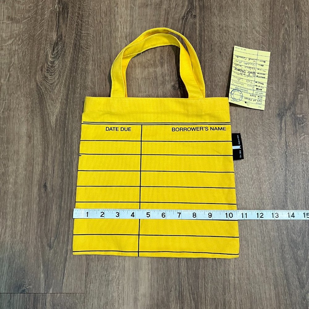 Out of Print Library Card: Yellow tote bag - Picture 5 of 8